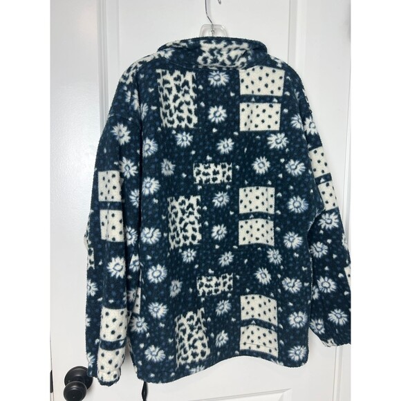 POLAR FORCE WHITE BLUE OVERSIZED FLEECE VTG SIZE MEDIUM - Picture 7 of 9